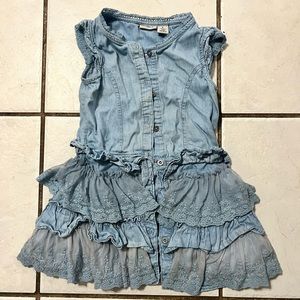 Denim lace dress. Size 6.